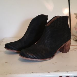 Suede Snakeskin Booties